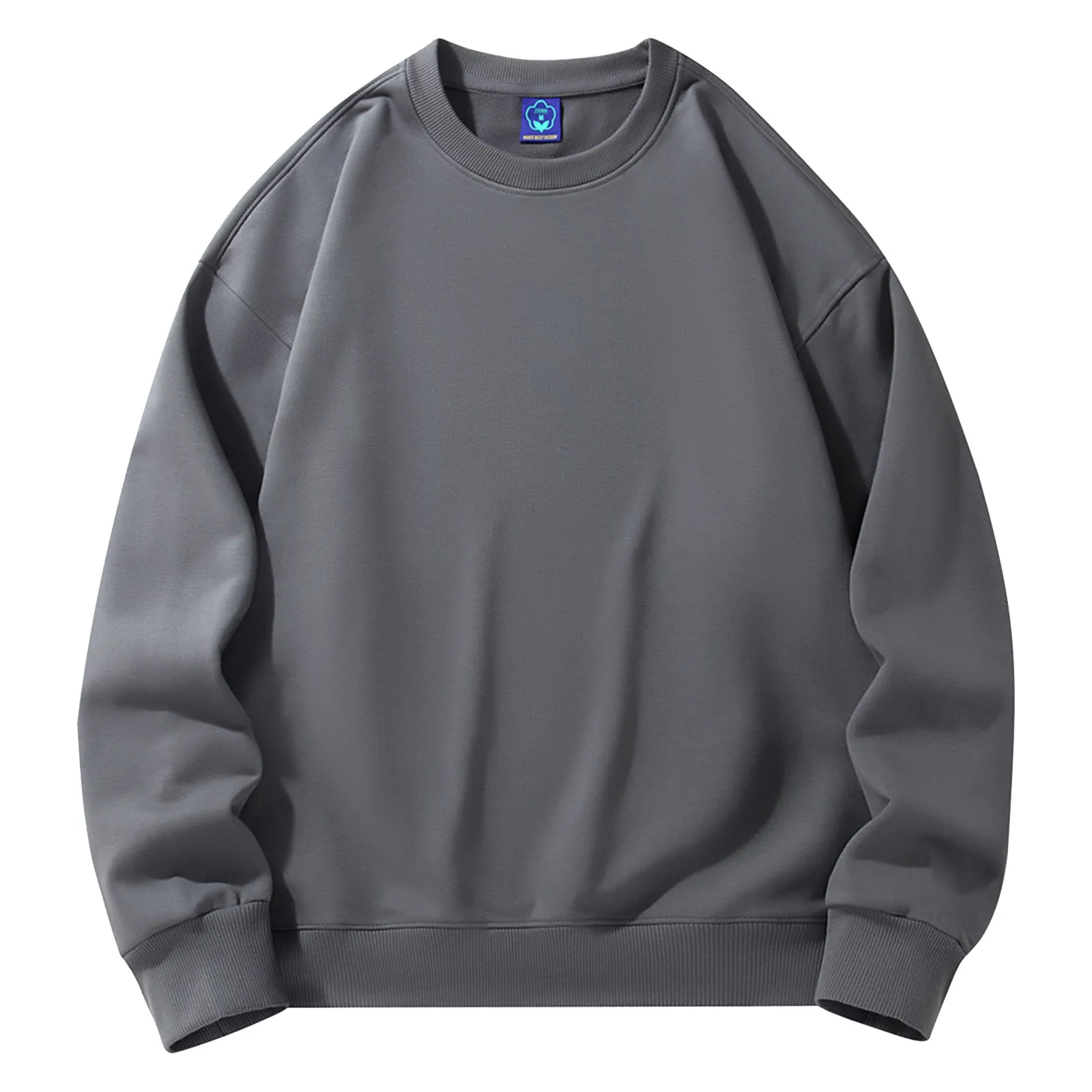 

Korean Fashion Crewneck Sweatshirt Men Solid Color Men Streetwear Tops Long Sleeve Shirts Men Casual Clothes Pullover Sweatshirt