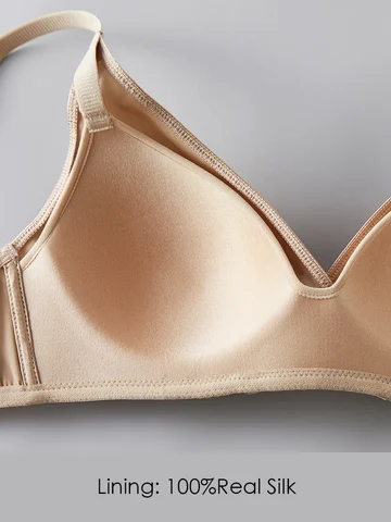 SuyaDream женские шелковые бесшовные бюстгальтеры, черный, хаки