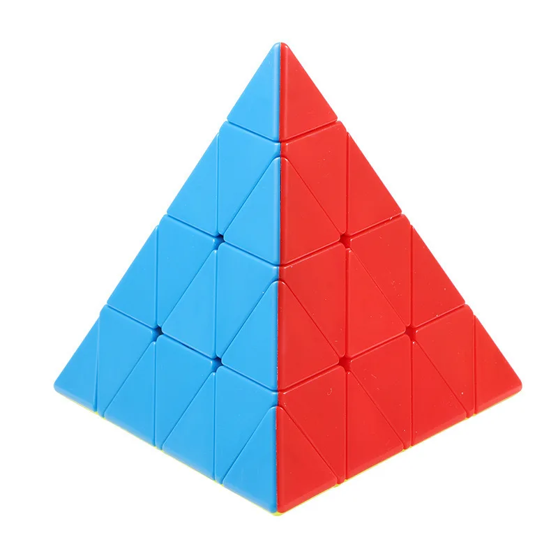 Cube de pyramide 4x4x4, sans autocollant, Puzzle, jouets spéciaux pour enfants
