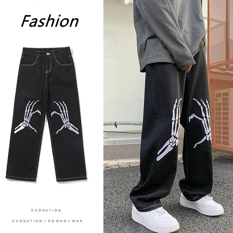 

Men's Jeans Neutral Hip Hop Wide Leg Denim Trousers Loose Straight Cargo Jean Asthetic Casual Baggy Man Jeans Pant