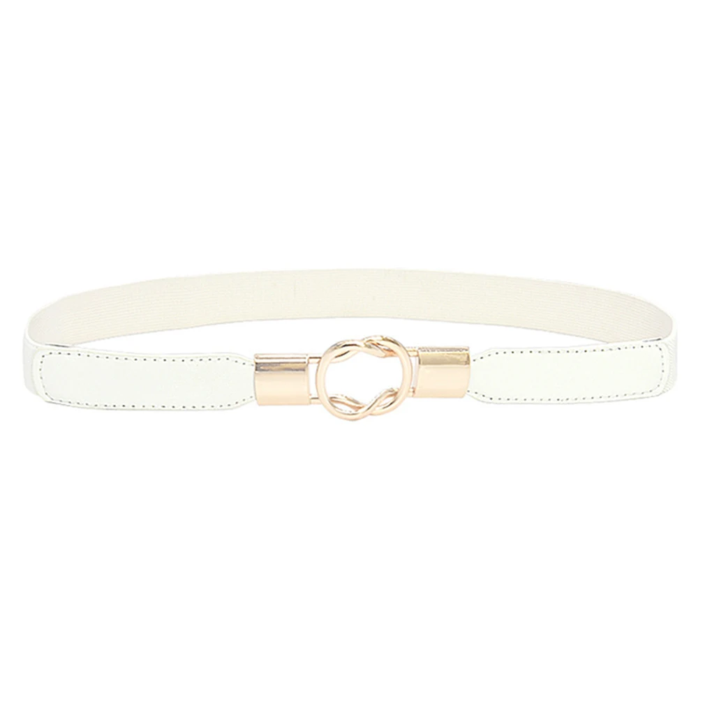

Dress Belt Elastic Simple Style Universal Narrow Leather Straps with Buckles Ornaments Fashion Accessory Belts for Women Dresses
