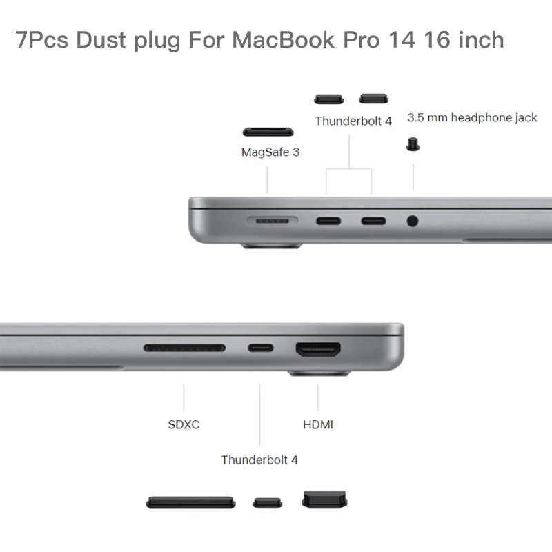 Мягкая силиконовая противопылевая заглушка для 2021 2023 MacBook Pro 14 16 A2780 A2779 A2442 A2485, пробка для ноутбука, пылезащитная крышка интерфейса