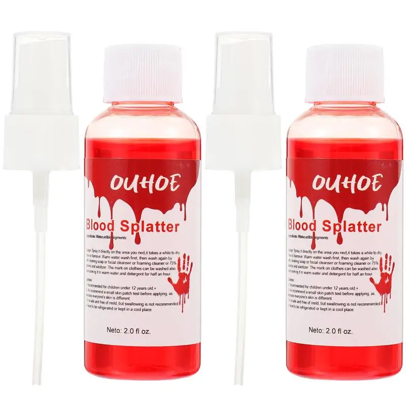 

2PCS Halloween Fake Blood Spray Lifelike Plasma Spray Realistic Blood Spray Halloween Blood Spray Fake Blood For Halloween Party