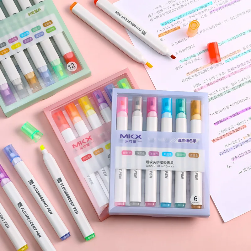 

Double-Headed Marker Pen Set Student Animation Drawing Art 6 Colors Marker Kids Painting Pens Watercolor Pen School Supplies