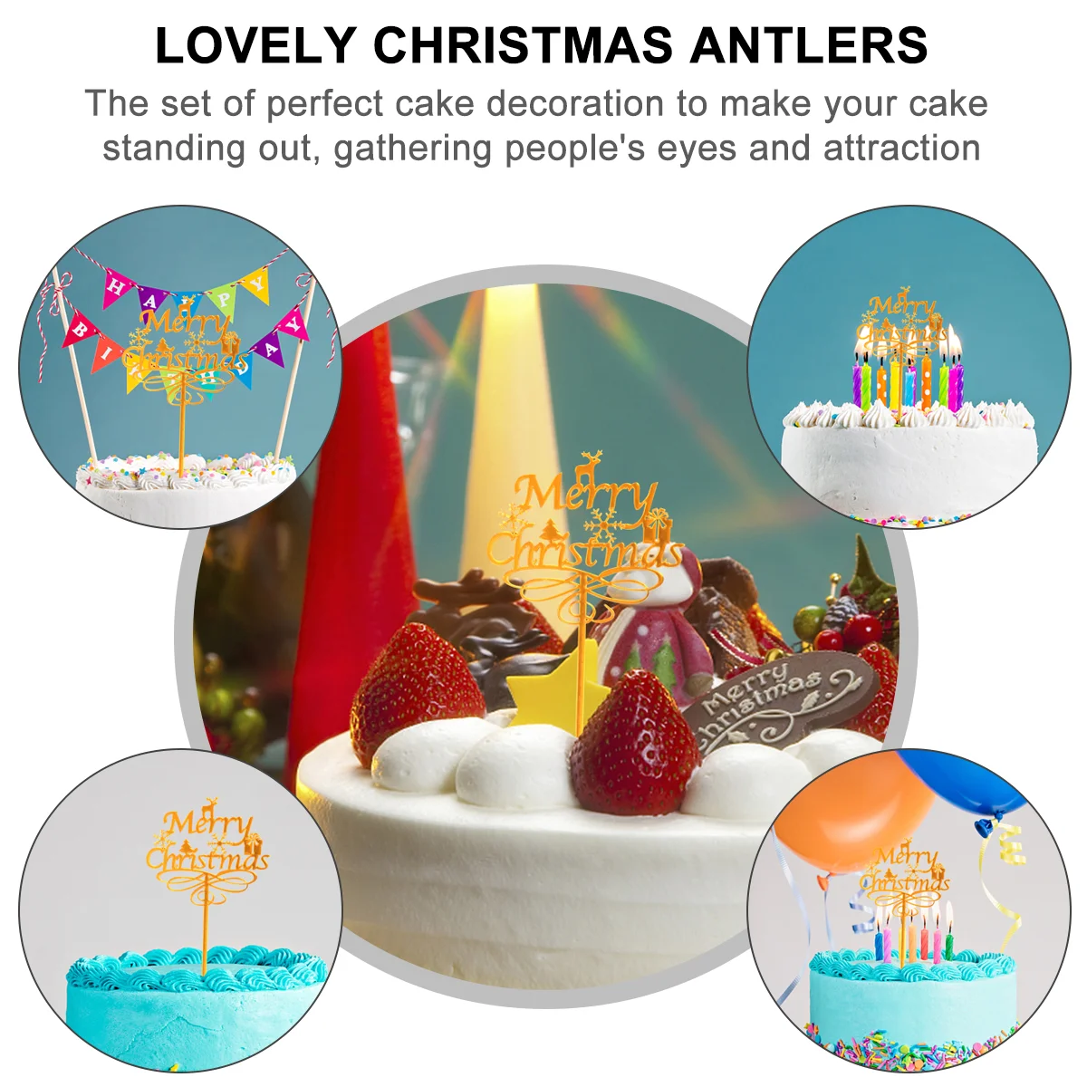 

Christmas Cake Cupcake Toppersdecor Party Decorations Accessories Supplies Wedding Topper Picks Merry Dessert Holiday Fvaors