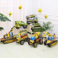 three dimensional excavator balloon engineering vehicle boy decoration tank assembly car layout birthday party baby
