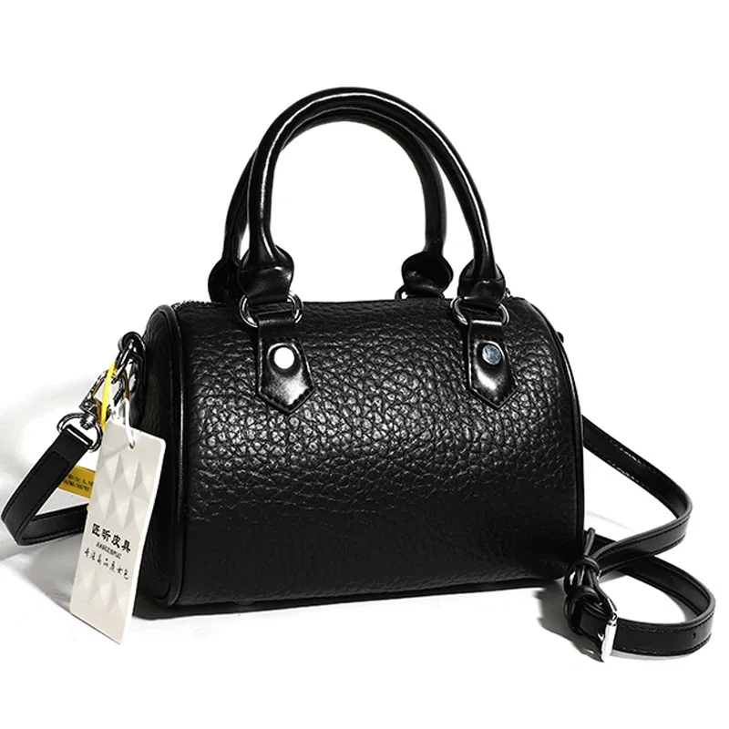 

2023 Women Genuine Leather Boston handbag Shoulder Bag Solid Crossbody Bags Designer Lady Casual Tote Free Shiing