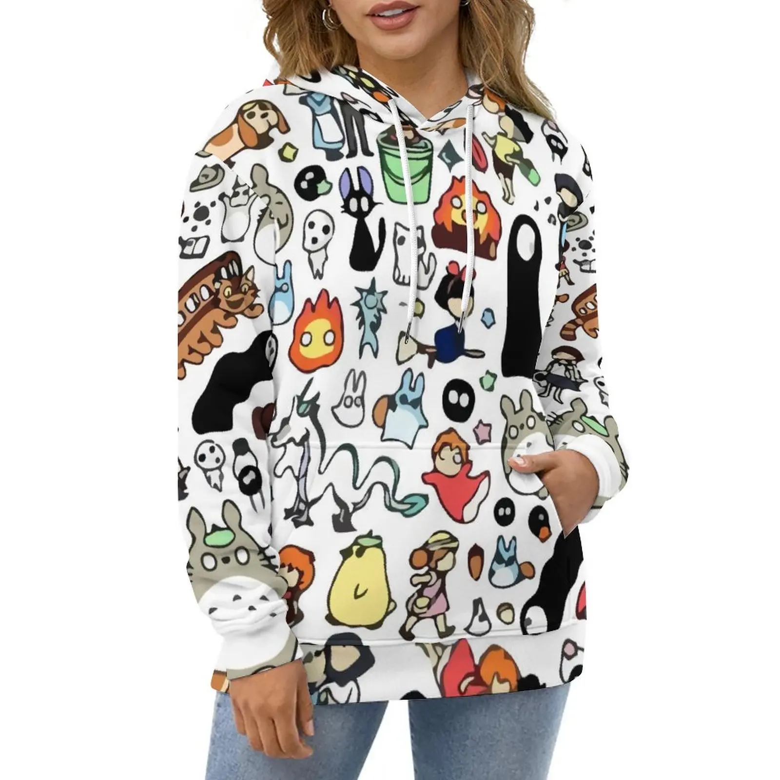 

Повседневные толстовки Totoro с принтом, классическое аниме современное индивидуальное свободное худи, зимняя уличная одежда с длинным рукавом, Одежда большого размера в подарок