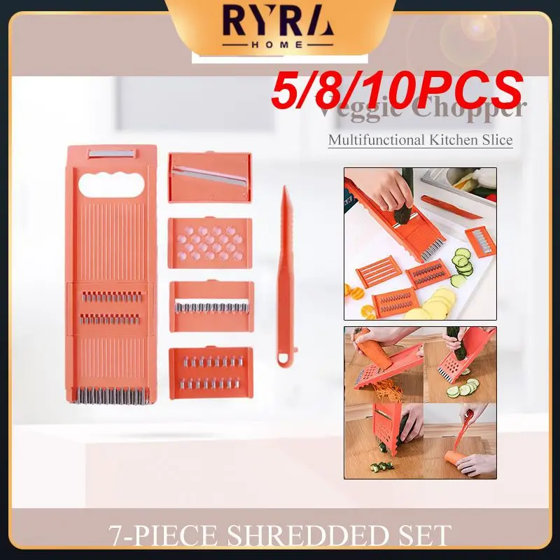 

5/8/10PCS Useful Vegetable Slicer /set Fruit Slicer Adjustable Onion Dicer Stainless Steel Kitchen Tools And Gadgets Mandoline