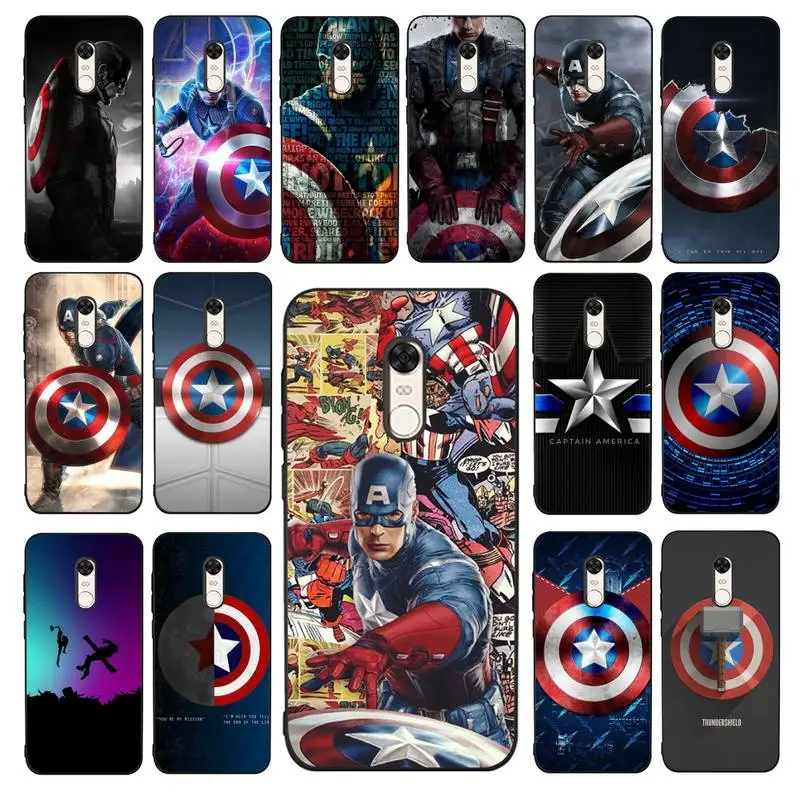 

Disney Captain America Phone Case for Redmi 5 6 7 8 9 A 5plus K20 4X S2 GO 6 K30 pro