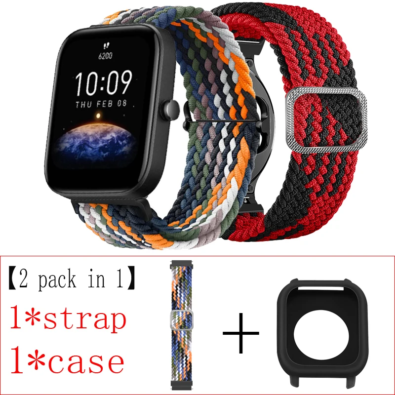 

Braided Nylon Elastic Straps For Amazfit Bip 3 Pro Smart Watch Band Fabric Adjustable Correa For Amazfit Bip 3