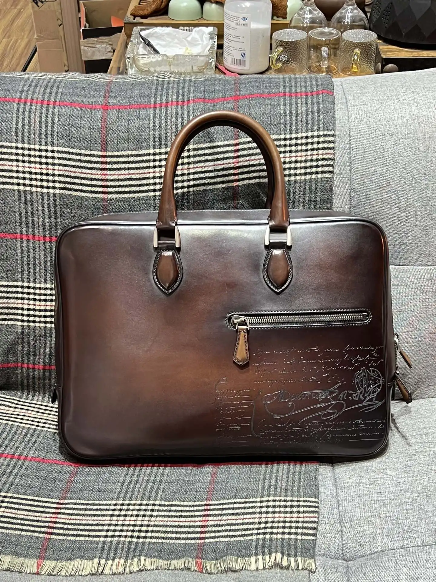 Luxury Retro Leather Men Briefcases  Handbags Male Business Crossbody Bag Classic Office Laptop Bags