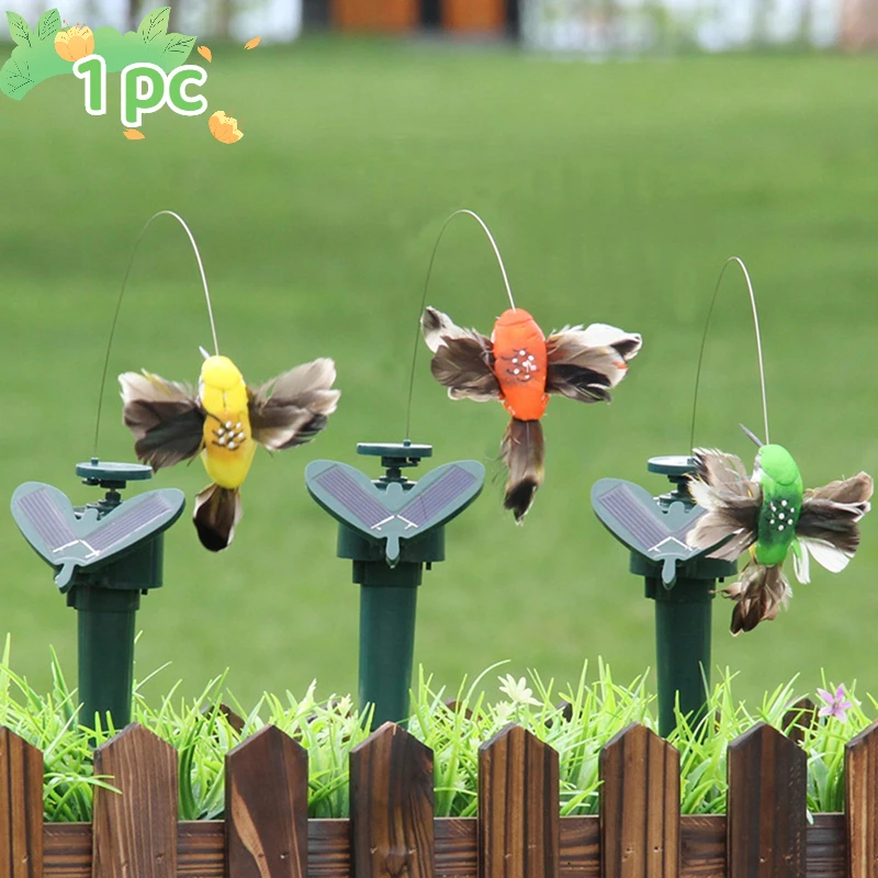 

Красочная Солнечная Автоматическая Летающая Колибри Бабочка Искусственные перья Искусственные Птицы для дома и улицы украшение для сада