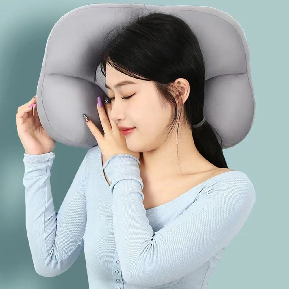 

3d-подушка для сна с круглым вырезом, мягкая воздухопроницаемая антистрессовая подушка для поддержки шеи, эргономичный дизайн в центре
