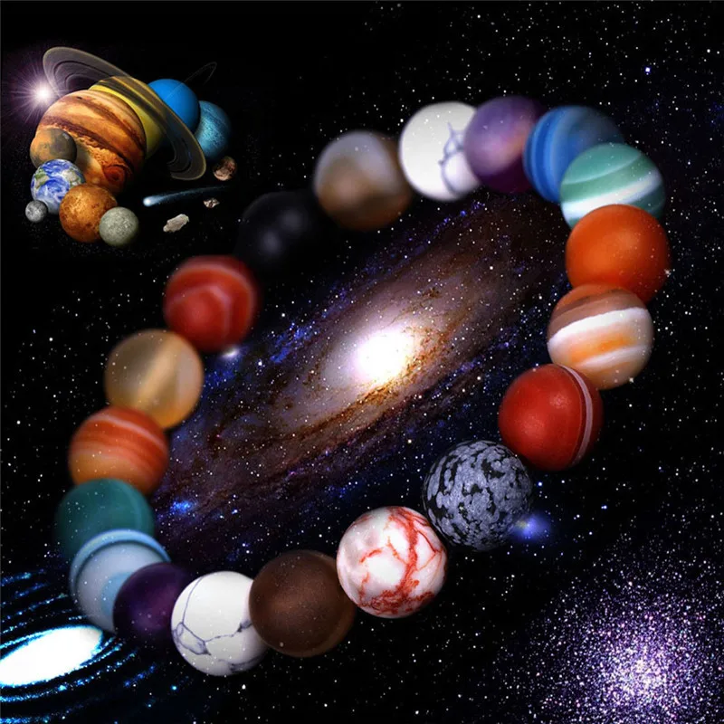 

Eight Planets Bead Bracelet Men Natural Stone Universe Yoga Solar Chakra Bracelets for Women Galaxy Jewelry Chritmas Gifts