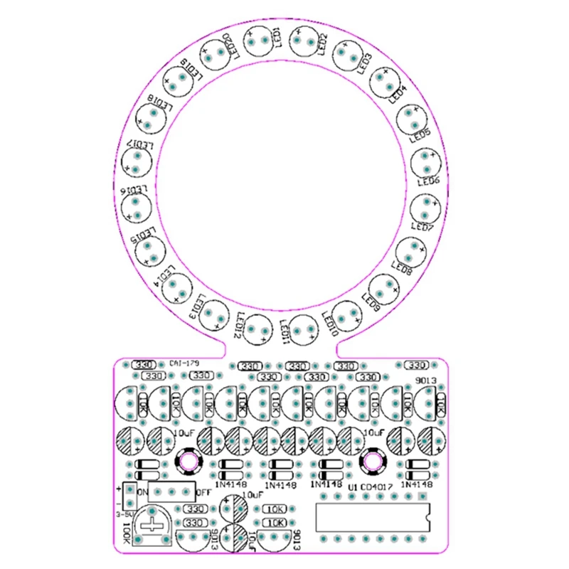 Новинка кольцевая градиентная светодиодная водная лампа CD4017 набор для