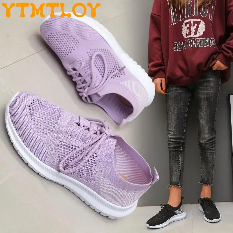 

36-43 Size Large Size Women's Shoes Thick-soled White Shoes Female New Hollow Breathable Student Sports Mesh Net Shoes Schuhe