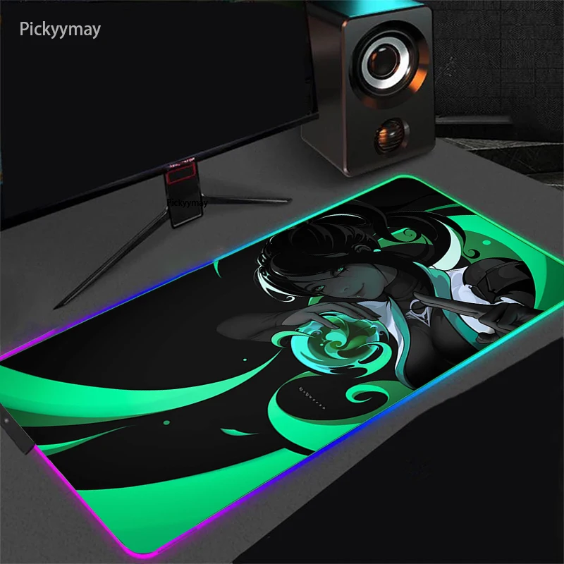 

Mouse Pad RGB Valorant Computer Pads Gaming Accessories Large Mousepad Gamer Rubber Carpet With Backlit CS GO LOL Desk Play Mats