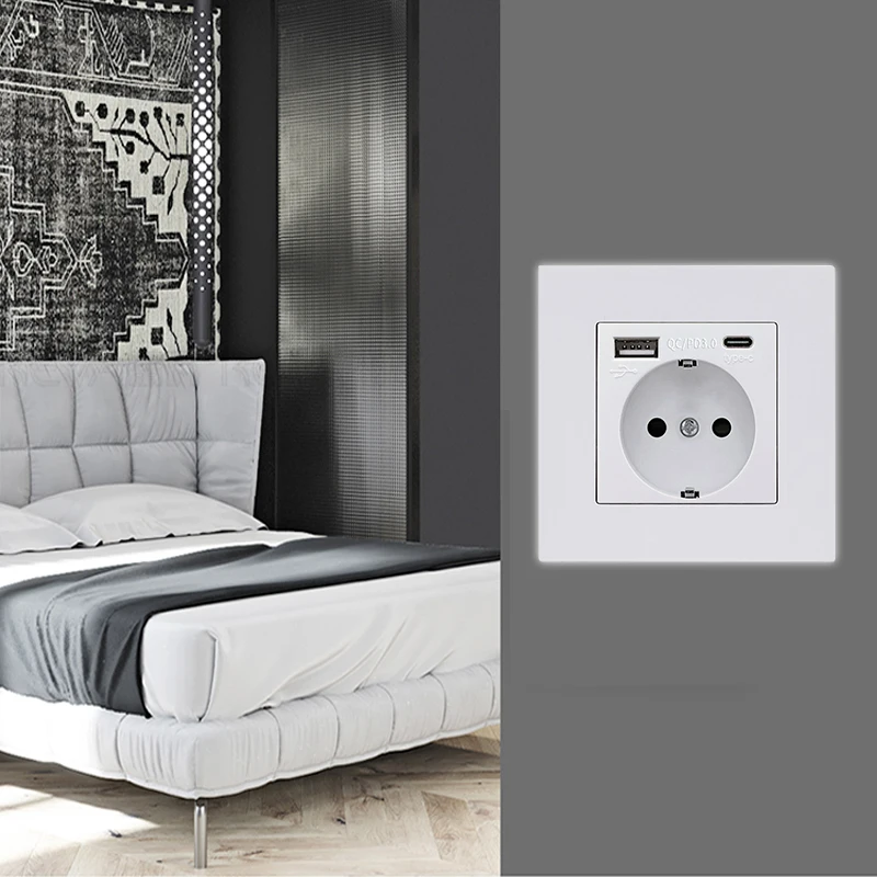 Розетка сетевая PD + USB 3 а с вилкой европейского стандарта |