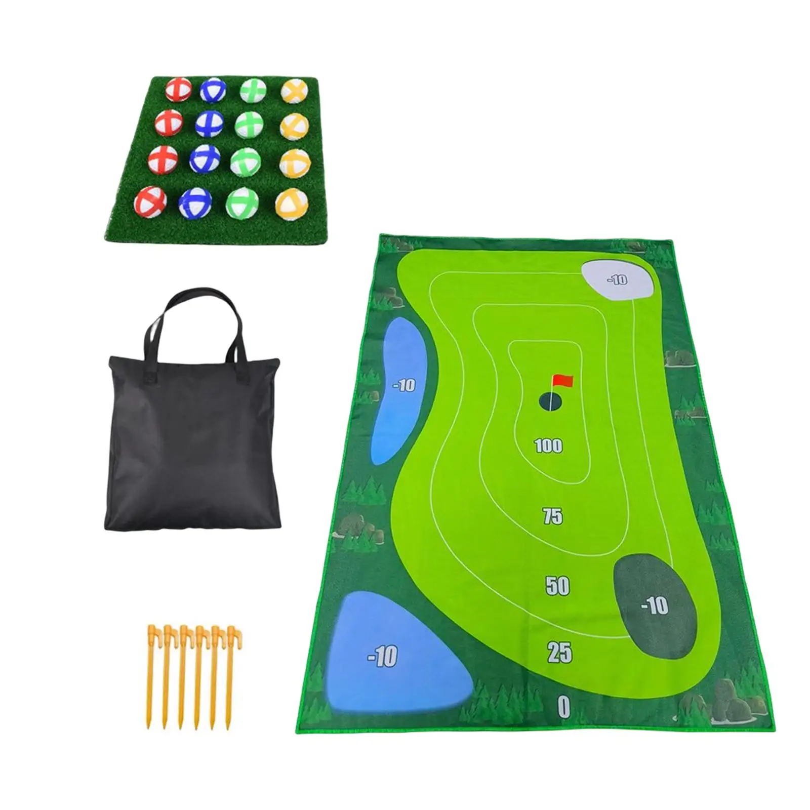

Golf Game Set Golf Putting with Balls Practice Chipping Mat Hitting Mat for Indoor Outdoor Party Backyard Adults