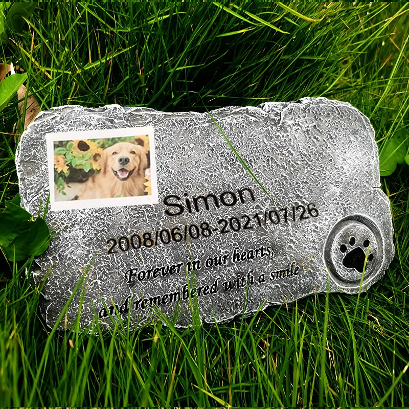 

Dog Grave Stone Personalized Monument Animals Tombstone Cat Grave Marker Headstone Outdoor Tomb Gravestone Pets Memorial Items