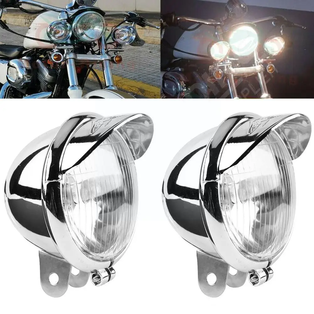 

1pc Motorcycle Front Auxiliary Lamp GN125 Side Lamp 10W Fog Light 12V External Bullet Accessories Retro Headlight C7E7