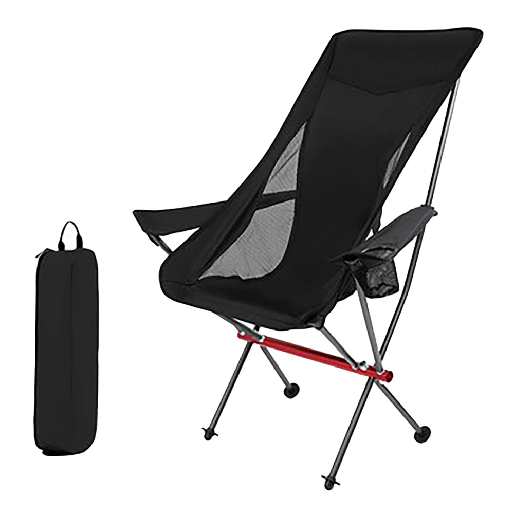 

Ultralight High Back Folding Camping Chair High Back Camping Chair for Outdoor Camp Beach Picnic Fishing Black