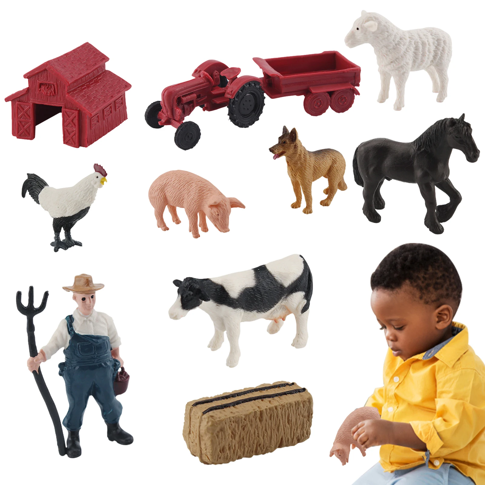 

Фигурки сельскохозяйственных животных из ПВХ, 10 шт.