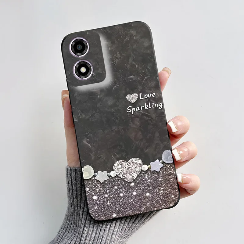 Чехол для Motorola Moto E14 чехол с милым котом сердечком мультяшным рисунком 6 56 дюйма