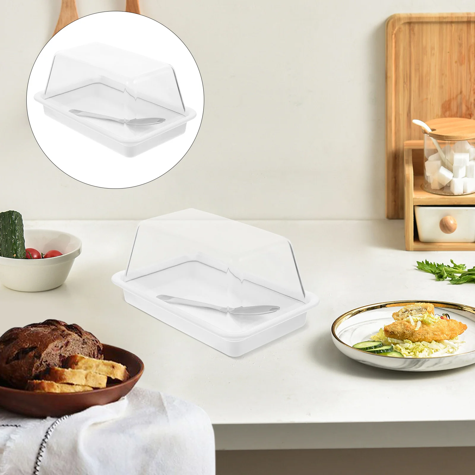 

Butter Dish Loaf Cake Keeper Bread Loaf Container Butter Dishes Lid Organizer Lid Butter Keeper Counter Butter Box