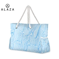 women casual beach bag bolsos messenger bag nylon shoulder bag large capacity mom marble print handbags tote crossbody