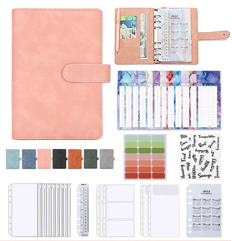 

A6 Money Budget Planner Binder with Zipper Envelopes, Cash Envelopes for Budgeting, Money Organizer for A6 Cash Budget Binde