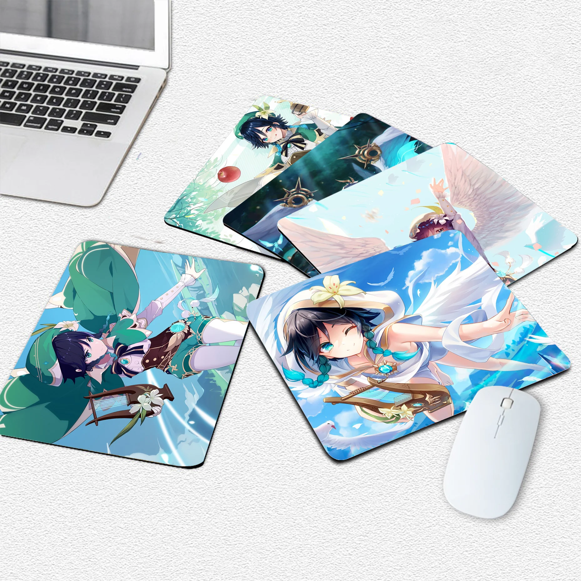 

Genshin Impact Venti Small Cartoon Anime Gaming Mouse Pad Keyboard Mouse Mats Smooth Company For PC Desk Pad