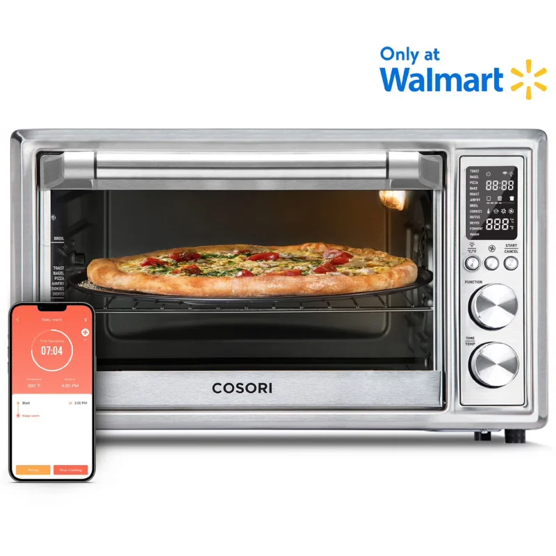 

Smart 32QT Large Stainless Steel Convection Oven for Pizza, Rotisserie, Silver| Walmart Exclusive Bonus Wire Rack