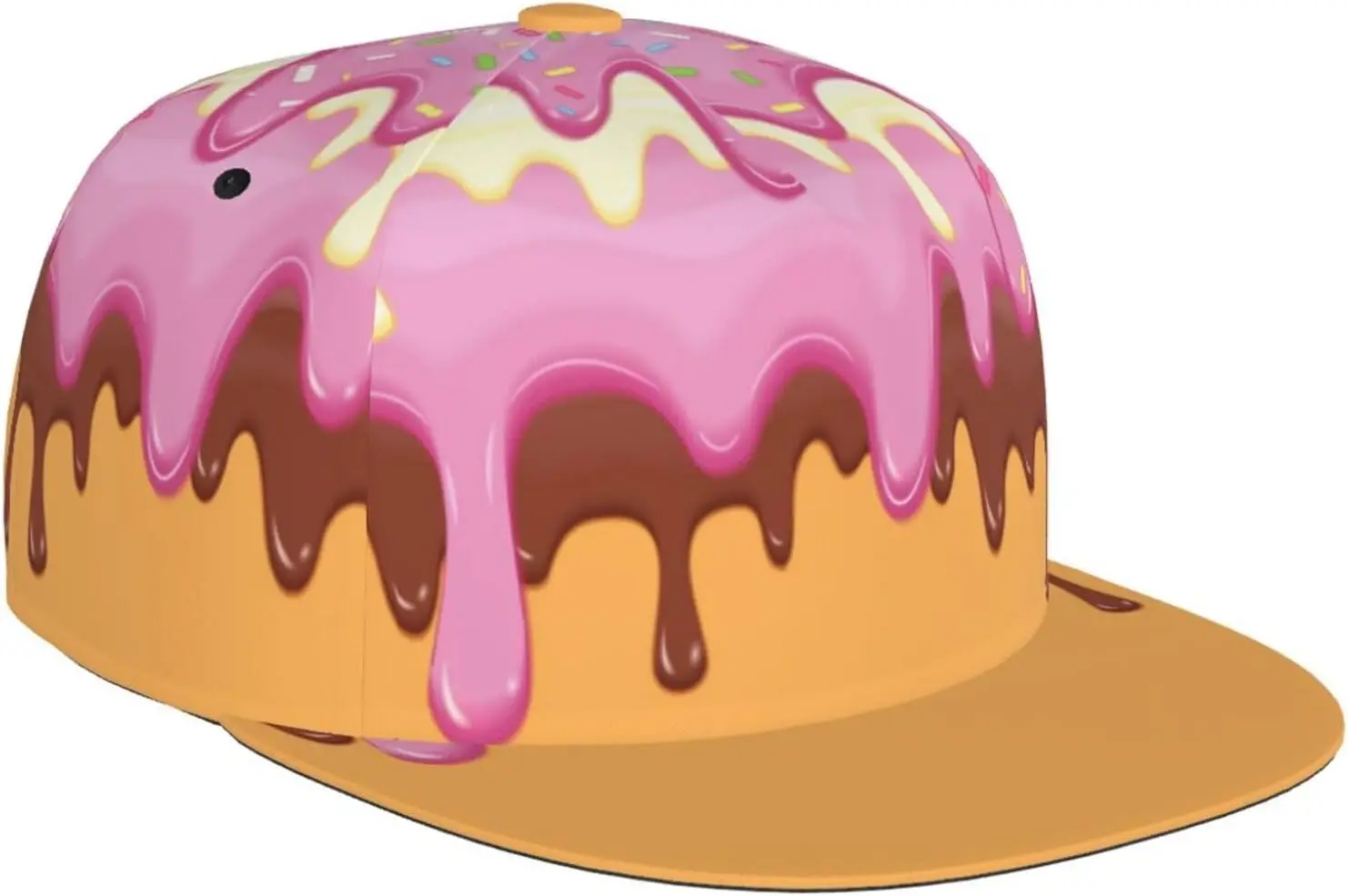 Бейсбольная кепка с пищевым узором регулируемая плоскими полями забавным