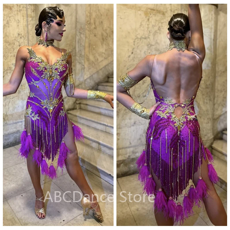 Женское платье для латиноамериканских танцев танцевальное и британских
