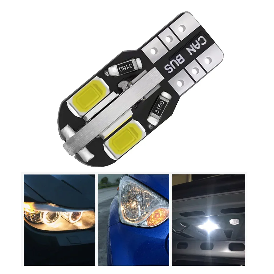 

1 шт., автомобильная светодиодная лампа T10 W5W CANBUS 8 SMD 194 168