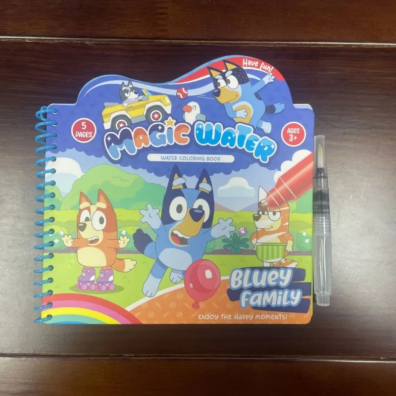 Фото Книга для рисования и раскрашивания Bluey в стиле аниме, красочная книга для скетчинга, забавная книга для раскрашивания, подарок на день рождения для детей, игрушка №1