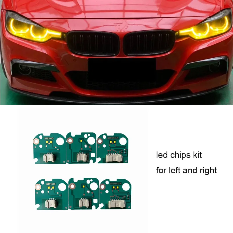 

Дневные ходовые огни ярко-желтого цвета для BMW 3 серии F30 LCI 3 'F31 63117419610 63117419615, автомобильная фотолампа дневного света с ангельскими глазами