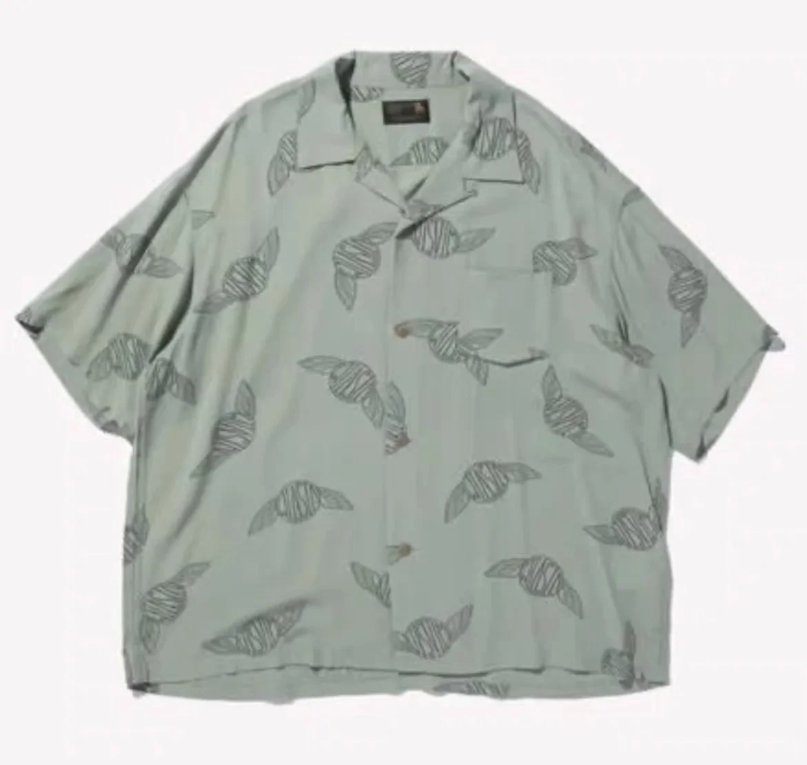 Фото 2026 VISVIM WALLIS SHIRT C/D Гавайская рубашка с принтом крыльев для мужчин №2