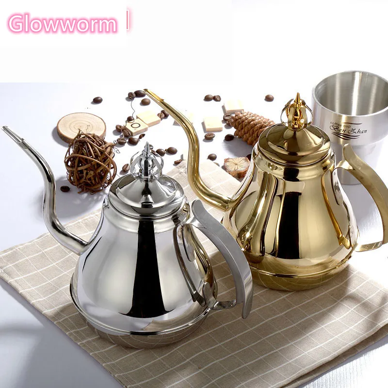 

Glowworm Thicken Stainless Steel Teapot with Filter Hotel Restaurant with Cooker Tea Long Mouth Big Teapot 1.8L