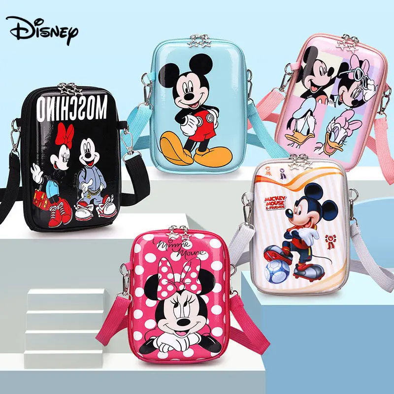

2022 Disney Children Shoulder Bag Cartoon Mickey Cross-body Bags High Quality Handbag Female Girl Small Tote Bag Kid Phone Bags