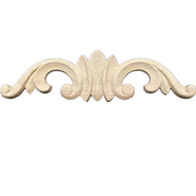 15cm Wood Appliques Onlays for Furniture Wood Decor Wooden Carved Onlay Appliques for Bed Door Cabinet Wardrobe Decoration DIY