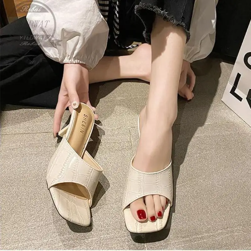 YTLDWAT 2022 NEW Design Women Elegant Square Toe Thin High Heels Summer Outdoor Beach Shoes Gladiator 8.5CM  Ladies Sandals