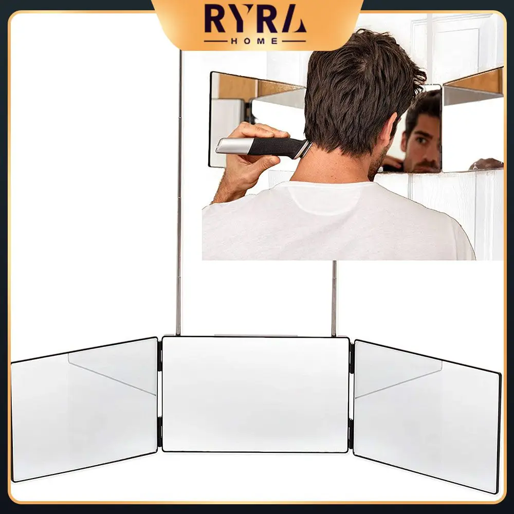 

1pcs Trifold Self Haircut Mirror 360-degree Viewing Angle Adjustable Trifold Mirror Portable Diy Haircut Tool Foldable New