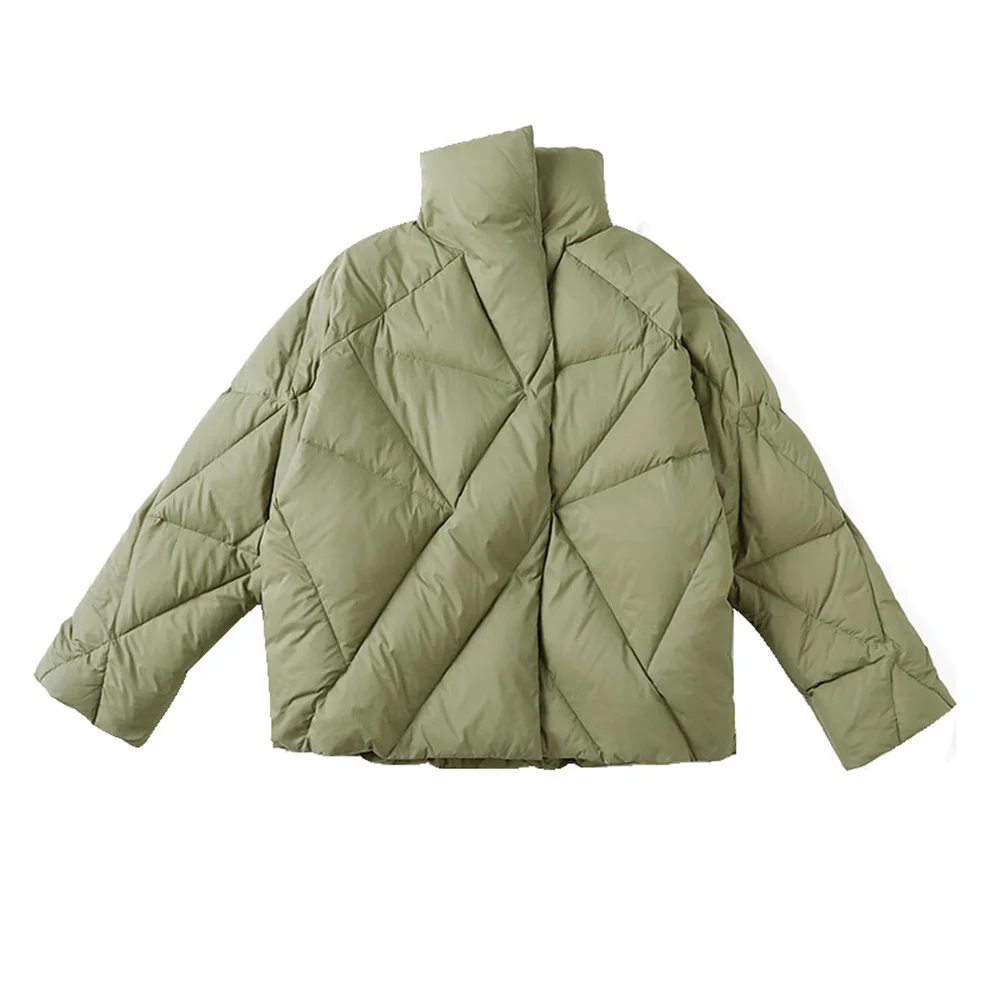

2022 New Winter Womens Down Coats High Quality 90% White Duck Down Parkas Loose Padded Oversized Turtleneck Lady Jackets OL Warm