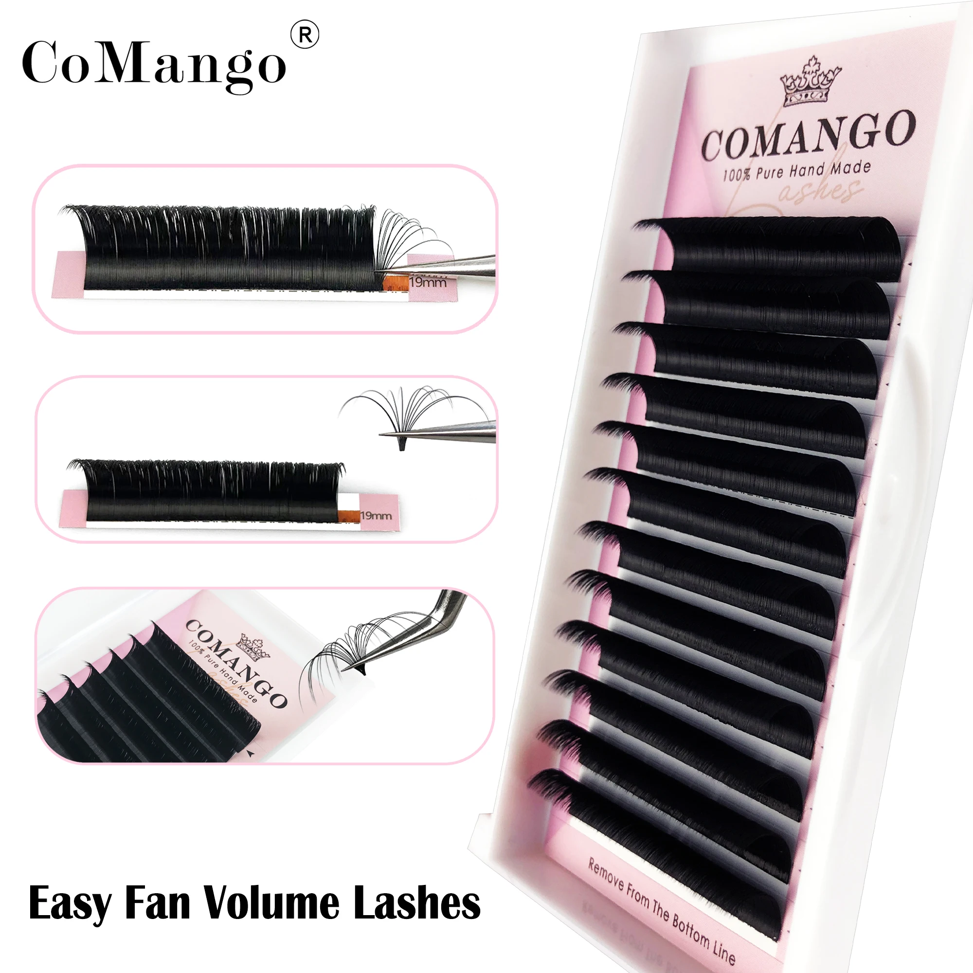 

CoMango Easy Fanning Luxury Volume Mega Eyelashes Extension Auto Flowering Rapid Blooming Fans Lashes Fast Delivery