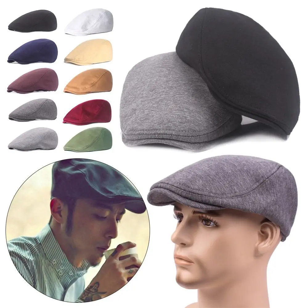 

Forward Cap Spring And Autumn Flat Cabbie Cap Solid Color Man Cap Beret Female Hat Sun Hat Golf Driving