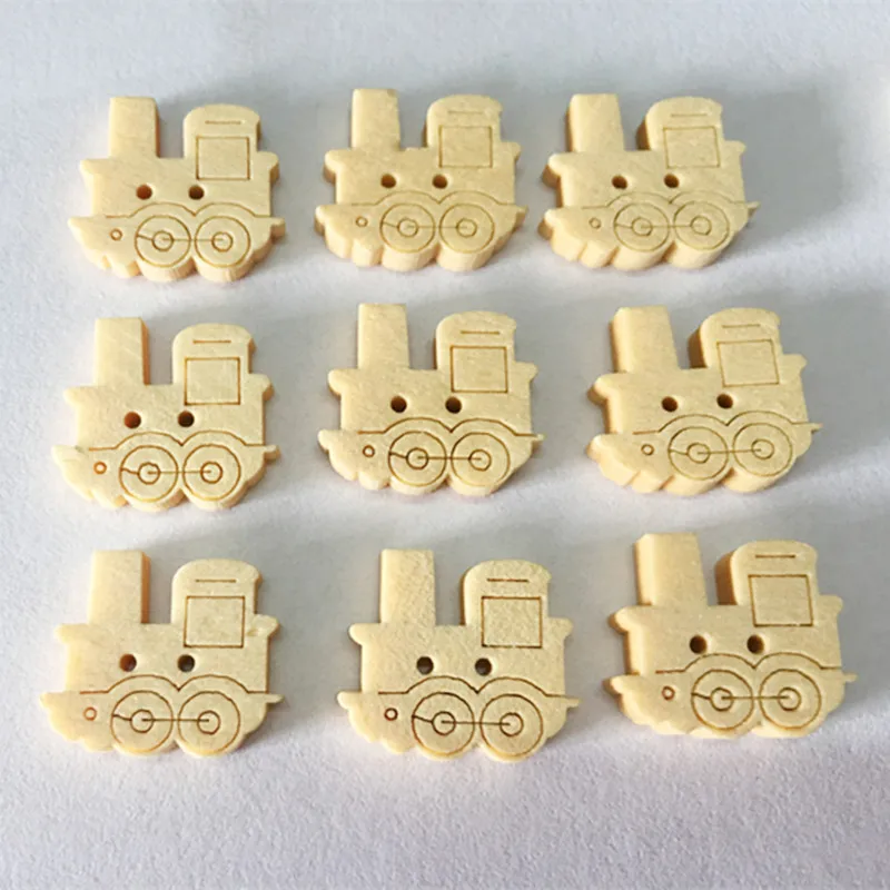 

20Pcs Wood Train Button Cute Small Ship Coat Boots Sewing Clothes Accessories Decorative Buttons For Clothes Sewing Material DIY