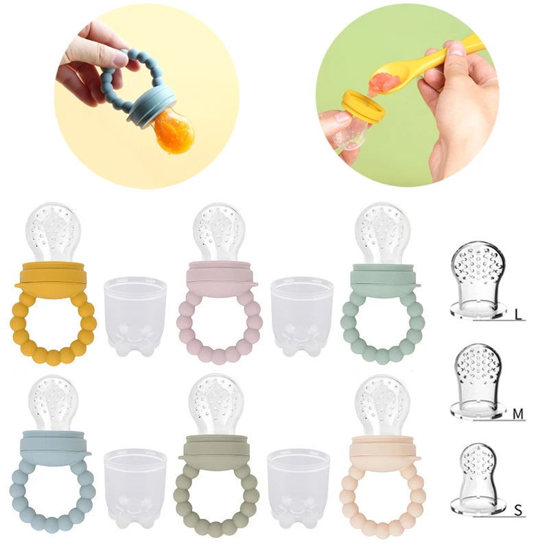 

New Baby Nipple Fresh Food Fruit Milk Feeding Bottles Nibbler Learn Feeding Drinking Water Straw Handle Infant Teething Pacifier